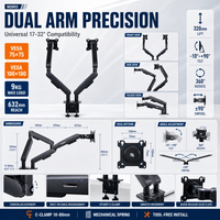 Support de bureau ergonomique pour double moniteur 32 pouces, facile à installer, en stock – Vente chaude en gros
