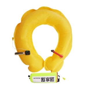 Gilet de sauvetage gonflable automatique jaune en mousse PVC avec cylindre de CO2 et tube de sauvetage pour la sécurité aquatique - Product Image 1