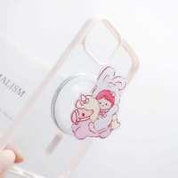 Support magnétique amovible pour téléphone portable en acrylique personnalisé N52, motif dessin animé, support PC