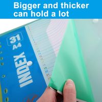 Carpeta de Archivos Aupawdy con 40 Bolsillos de Plástico con Cierre a Presión de Colores, Formato A4, 11 Orificios, Impermeable, Modelo RYX-SD114 Digital