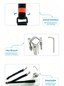 Correa de adiestramiento para perros de alta resistencia para ciclismo al aire libre, con varilla de acero desmontable y extensor de correa para bicicleta con amortiguador elástico para mascotas activas - Product Image 2