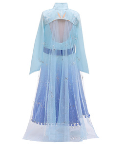 D0120 Nuovi Costumi da Principessa <span class=keywords><strong>Elsa</strong></span> e Anna per Bambine, Vestito Lungo con Maniche Lunghe per Feste in Maschera - Product Image 3