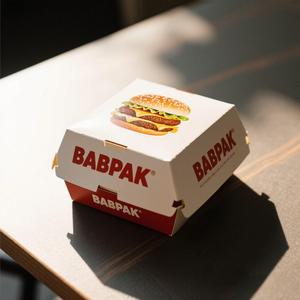 BABPAK Disposable Food Boxes White Kraft <b>Paper</b> Foldable Takeout Container For Fast Food Restaurant Disposable Food Packaging Box - Product Image 2