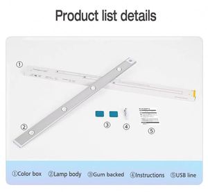 Lámpara LED de Inducción Inalámbrica Recargable por USB con Sensor Interior Moderno para Decoración de Sala de Estar, Pasillo, Armario y Gabinete - Product Image 4