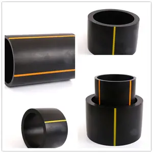 高密度聚乙烯管塑料气管黑色带黄色条PE 100 PE 80