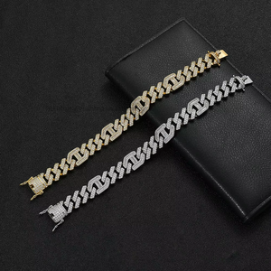 15Mm Single-row Domineering <b>Cuban</b> Bracelet, Japanese-shaped Copper Full of Zirconium Personality Hip-hop Tanjing Fashion - Product Image 2