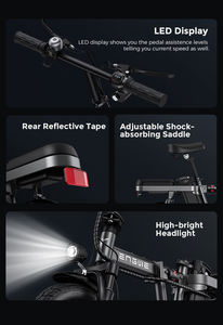 Bicicleta Eléctrica Plegable <span class=keywords><strong>ENGWE</strong></span> <span class=keywords><strong>T14</strong></span> Mini Bicicleta Eléctrica de 250W 25km/h para Ciudad con Batería de Litio Extraíble de 48V 10AH Portátil Stock en UE/Reino Unido - Product Image 4