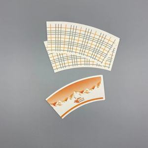 Matière première pour gobelets en papier de pâte de bois, jetables, avec logo personnalisé, pour boissons chaudes et café, en forme de fan - Product Image 2