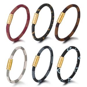 Mode Style En Gros Simple Titane Acier Gravé Vieux Motif Vachette Corde Bracelet Bijoux Pour hommes Femmes - Product Image 5