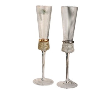 Coffrets de champagne à <span class=keywords><strong>pied</strong></span> haut unique, classiques et luxueux, élégants verres à vin en diamant pour événements de mariage - Product Image 4
