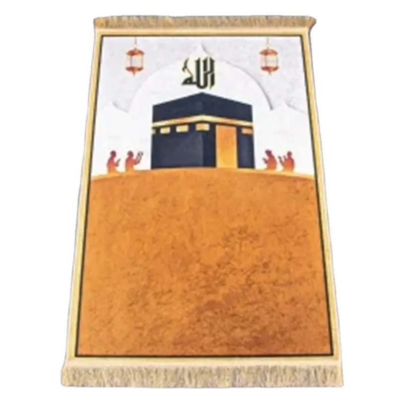Wholesale High Quality Fabric Foldable Pocket Muslim Prayer Blanket Rug