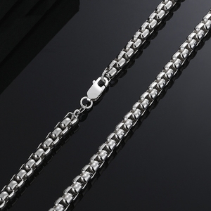 Joyería de moda para <span class=keywords><strong>hombre</strong></span>, alta calidad, 2mm, 3mm, 5mm, caja <span class=keywords><strong>veneciana</strong></span> de plata 925, collar de <span class=keywords><strong>cadena</strong></span> de eslabones, cadenas de plata para <span class=keywords><strong>hombre</strong></span>, plata 925 pura - Product Image 4