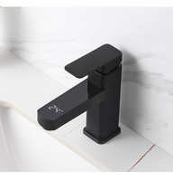 Beelee – robinet de salle de bain intelligent avec affichage de la température, couleur noire, eau chaude et froide, mitigeur de lavabo