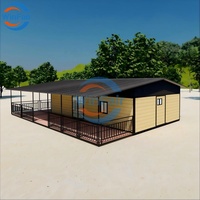 Maison Modulaire Conteneurisée Moderne WinFair Chine de Luxe à Toit Triangulaire Préfabriquée 3 Chambres 40 Pieds avec Terrasse pour Vie Senior