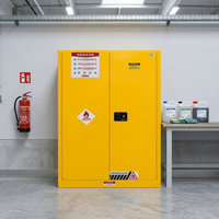 Armoire de stockage métallique robuste à double porte pour produits inflammables avec serrure électronique pour la sécurité des laboratoires chimiques
