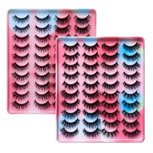 Hot 20 pairs in 1 Multi pack False Eyelash 3D Soft Faux Mink Lashess Eyelash 15mm Dramatic Long False Lashes Faux Eye Lashes