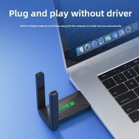 Adaptateur de carte réseau sans fil double bande 5G/2.4G USB 3 sans pilote, Dongle WiFi 1200 Mbps avec antenne, Récepteur externe pour ordinateur portable