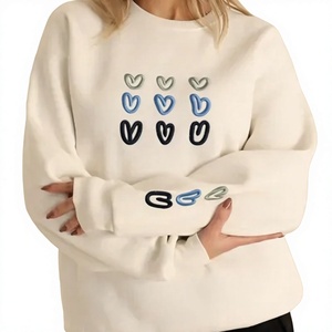 Sudadera extragrande de forro polar con logotipo personalizado, para mujer, estilo casual, hombros caídos, mezcla de algodón grueso, cómoda, para invierno. - Product Image 1