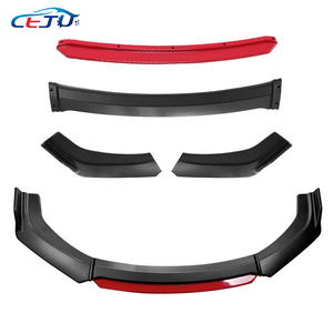 Matte Màu Đen ABS Phổ Phụ Kiện Xe Hơi Bộ Dụng Cụ Phụ Tùng Ô Tô Xe Trims Điều Chỉnh Phía Trước Bumper Spoiler Chin Lip Splitter Mở Rộng - Product Image 3