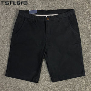 Bermudas personalizadas de sarga de algodón <span class=keywords><strong>para</strong></span> <span class=keywords><strong>hombre</strong></span>, pantalones cortos transpirables de cintura media de lona hasta la rodilla con logotipo bordado, pantalones cortos informales - Product Image 5