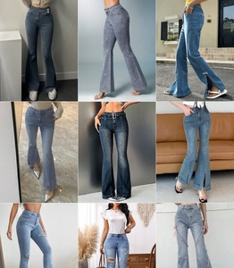 A basso prezzo all'ingrosso popolare <span class=keywords><strong>Slim</strong></span> a gamba larga comodo <span class=keywords><strong>Jeans</strong></span> da donna abbigliamento Casual leggero <span class=keywords><strong>Jeans</strong></span> da donna di vari stili - Product Image 1