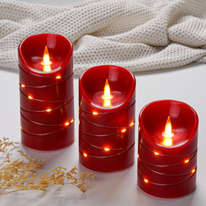 <span class=keywords><strong>Bougies</strong></span> <span class=keywords><strong>LED</strong></span> sans flamme rouges <span class=keywords><strong>avec</strong></span> <span class=keywords><strong>télécommande</strong></span>, finition <span class=keywords><strong>cire</strong></span> simulée, alimentées par USB, sûres et sans fumée pour festivals, mariages, chambres à coucher - Product Image 6