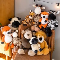 Jouets en peluche d'animaux de la forêt populaires HY, animaux de la jungle de dessin animé pour enfants, lion, éléphant, cerf, tigre, poupées en tissu