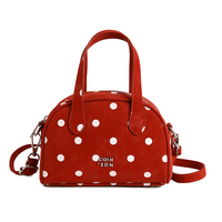 Sac Boston Mini à Pois JINZE3407 en Cuir PU Souple, Sac à Main avec Bandoulière Amovible, Sac à Bandoulière Mignon pour Femme, Idéal pour le Quotidien et les Rendez-vous