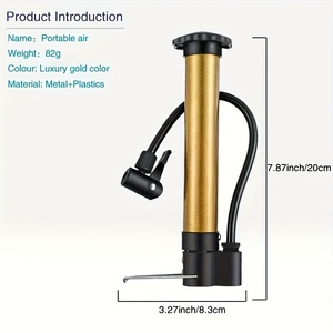 Mini Bomba de Aire Portátil, Adecuada para Neumáticos de Bicicleta y Balones Deportivos, Inflador Manual Compacto y Ligero, Fácil de Usar - Product Image 6