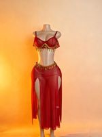 Ensemble de lingerie rouge de style exotique, vêtements de nuit transparents, tenue facile à porter et à enlever, costume uniforme mignon et séduisant