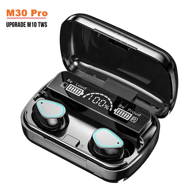 Factory New M30 Pro Tws Bt 5.2 Earbuds 9d Hifi Stereo Bass Waterproof in Ear Headphone Led Display Wireless Earphones