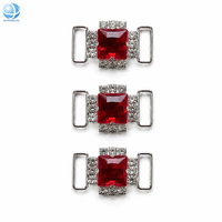 Connecteur de bikini en cristal rouge moyen, boucle de maillot de bain ornée de strass pour la compétition NPC IFBB