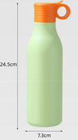 Botella de agua térmica inoxidable de doble pared sin BPA dentro y fuera Botella de agua inoxidable 304 con tapa y mango de paja