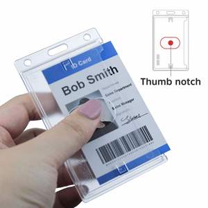 X527 Bestom 1840-6500 Dispensador vertical de plástico esmerilado para 1 tarjeta con ranura para el pulgar, soporte de plástico rígido ABS para tarjetas de identificación de exhibición - Product Image 4