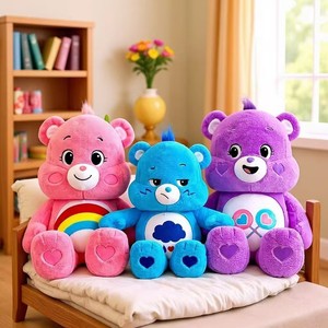 Venta al por mayor de peluches de los Cuidadosicos, lindos osos arcoíris de peluche, animales de peluche de algodón PP lavado, suaves, coleccionables, regalo de cumpleaños para niños, decoración del hogar - Product Image 1