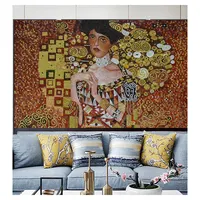 High-End maßge schneiderte Gustav Klimt Malerei Adele Bloch Bauer abstrakte Frauen Ölgemälde Mosaik Wand fliese zum Großhandels preis