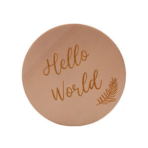 Flor tallada en madera, Milestone redondo, tarjeta mensual, accesorios de fotografía infantil, venta al por mayor - Product Image 5