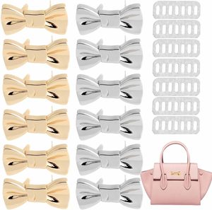 PCS Metal Bowknot Tags Signs <b>Purse</b> Labels With Shim Bow Alloy Tags Handmade Printed Signs Label Handbag Crochet Bag Making Hardw - Product Image 1