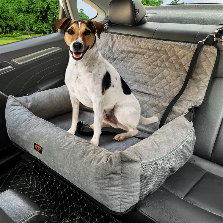 GeerDuo Multipurpose Detachable Washable Soft Suede Big Dog Safety Car Back Booster Seat For Large Dogs Travel Bed Sofa Cushion