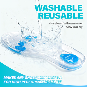 Sol dalam Gel silikon, bantalan sepatu Orthotic mengurangi nyeri tumit tulang taji medis silikon panjang penuh - Product Image 5