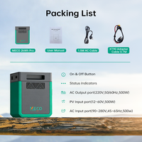 Centrale électrique portable MECO 2 kWh 1200 W, générateur solaire pour usage domestique, batterie lithium polymère, entrée PV 600 W, camping, urgence