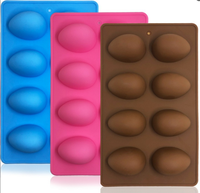 Nouveau moule à gâteau créatif en forme d'œuf, 8 cavités, en silicone alimentaire, pour la pâtisserie, vente en gros