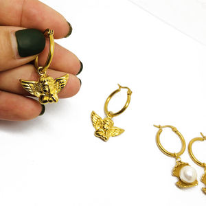 <span class=keywords><strong>Orecchini</strong></span> a luna crescente lucidi in nichel-free, stile coreano, personalizzati, color <span class=keywords><strong>oro</strong></span>, mini <span class=keywords><strong>orecchini</strong></span> a luna per donna - Product Image 4