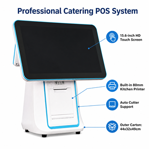 เครื่อง POS หน้าจอสัมผัสคู่ขนาด 15.6 นิ้ว พร้อมเครื่องพิมพ์ใบเสร็จอัตโนมัติขนาด 80 มม. ในตัว สำหรับร้านอาหาร ครัว F&B ระบบ Windows Android เครื่องบันทึกเงินสด - Product Image 1