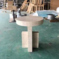 Taobao Tmall Petits meubles de salon d'extérieur ronds Table d'appoint en pierre calcaire Tables d'appoint élégantes pour la décoration intérieure
