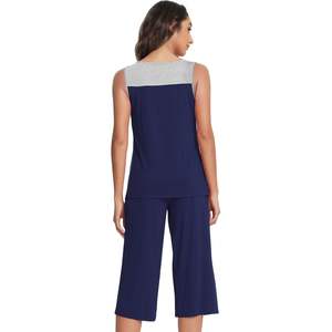 Conjunto de Pijama para Mujer al por Mayor, Camiseta sin Mangas y Pantalones Capri, Ropa de Dormir Ligera, Tallas S-XXL - Product Image 5