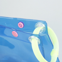 Sac de maillot de bain recyclable avec logo personnalisé, pochette zippée transparente en PVC, emballage étanche pour maillot de bain et bikini mouillés avec poignée en silicone