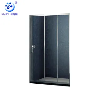 KMRY Aluminum Frame Connect Move Screen 3 Panel Glass Slide Door Folding Bathroom Shower Room Enclosure