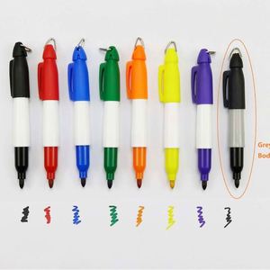 Custom Mini Plastic <b>Permanent</b> <b>Marker</b> Pen with Keyring Silk Screen Printed Promotional Business Gift with Logo - Product Image 2