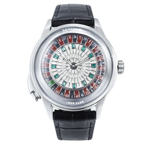 Montre mécanique automatique de luxe unisexe, mouvement Seagull personnalisé avec diamants, disque de <span class=keywords><strong>roulette</strong></span> de jeu, cuir, réserve de marche, 41 mm - Product Image 1